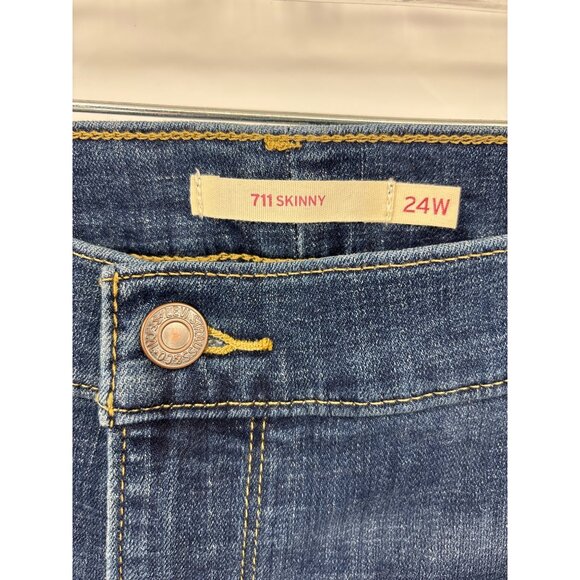 Levi's 711 Skinny Ankle Length Mid Rise Jean 24W Plus NEW - Picture 5 of 9